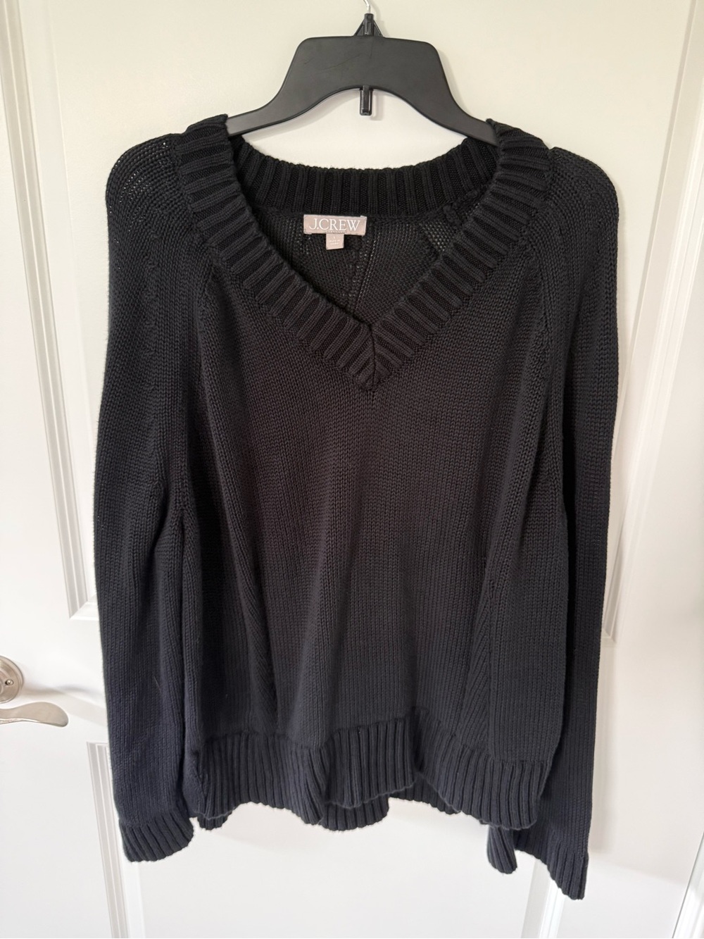 J. Crew Heritage Cotton Relaxed V Neck Sweater Size Large